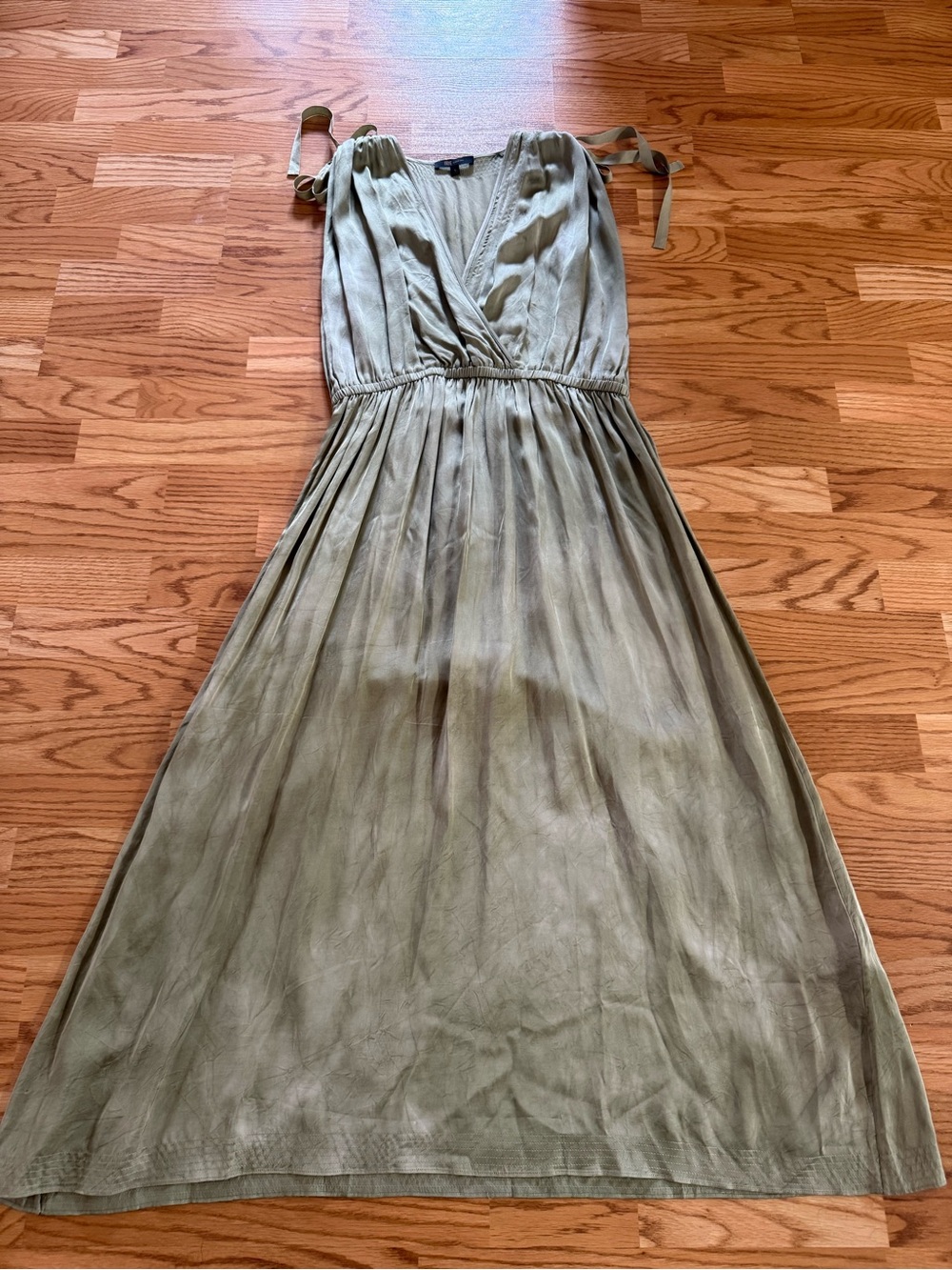 Frye Olive Tie-Shoulder Maxi Dress